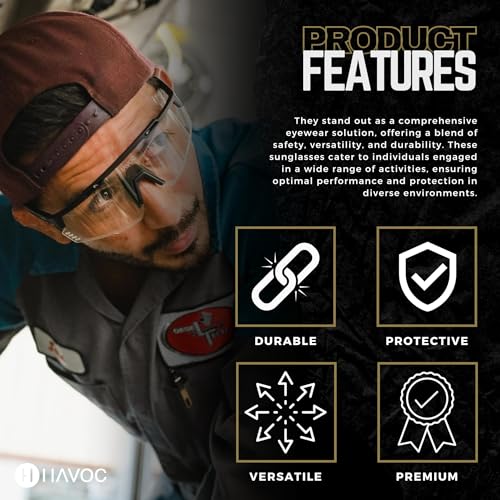 Havoc Racing Reaper Safety Sunglasses - Red Tactical UV400 Anti-Sweat Goggles