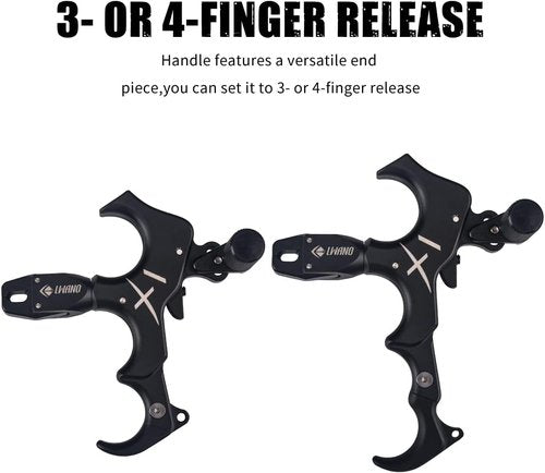 LWANO X1 Compound Bow Release - Adjustable 3&4 Finger Grip Archery Release Aid for Precision Shooting