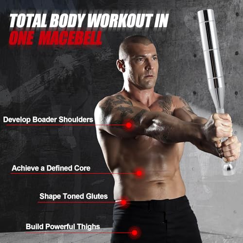 UiDDrout 6-in-1 Adjustable Steel Macebell Set – 17.5LB Full Body Strength Training Equipment