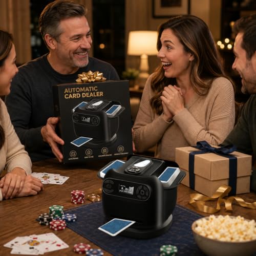 Echtur 2026 Automatic Card Shuffler & Dealer Machine 2-in-1 Black