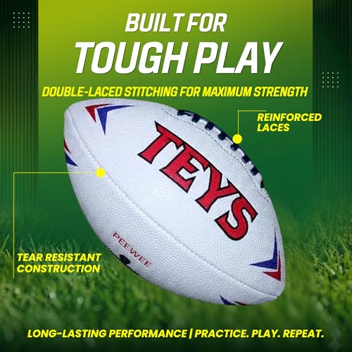 Youth Football White Peewee - Premium Composite Leather & Enhanced Grip
