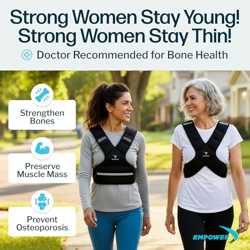 16lb Adjustable Weighted Vest for Women - Reflective Strips, Fitness & Muscle Support