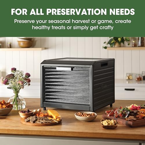 Excalibur 10-Tray Electric Food Dehydrator with Adjustable Temp, Black