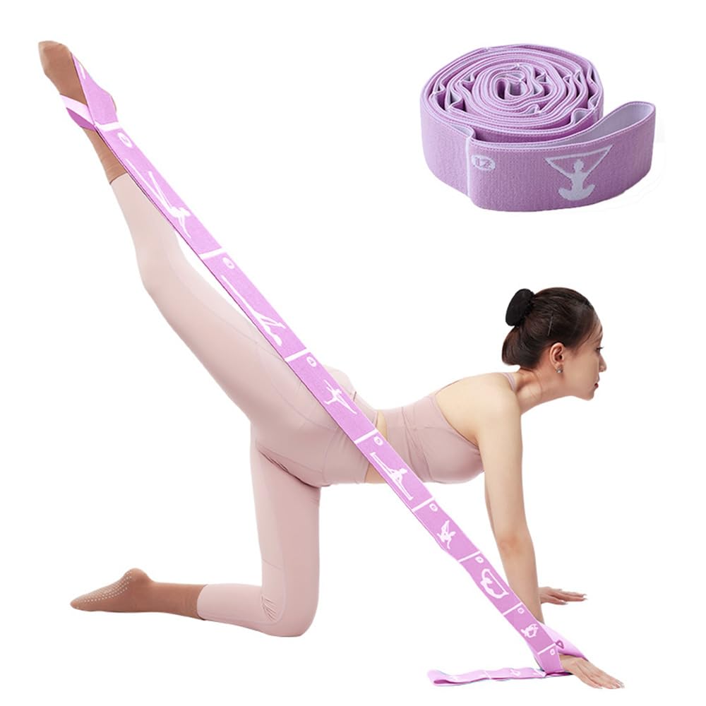 Xensamy Yoga Strap with 12 Loops - Multi-Functional Stretch Band for Pilates, Dance, Gymnastics, Physical Therapy, Flexibility & Resistance Training, Ballet, Latin Workouts