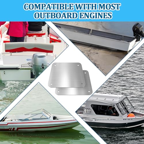 Bememo 2 Pcs Boat Outboard Transom Support Plates Reinforcement Aluminum