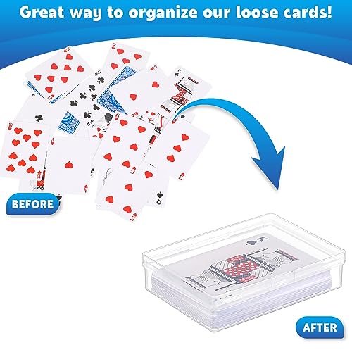 Vicenpal 60 Pcs Clear Playing Card Storage Boxes with Raised Snap - Compact & Durable
