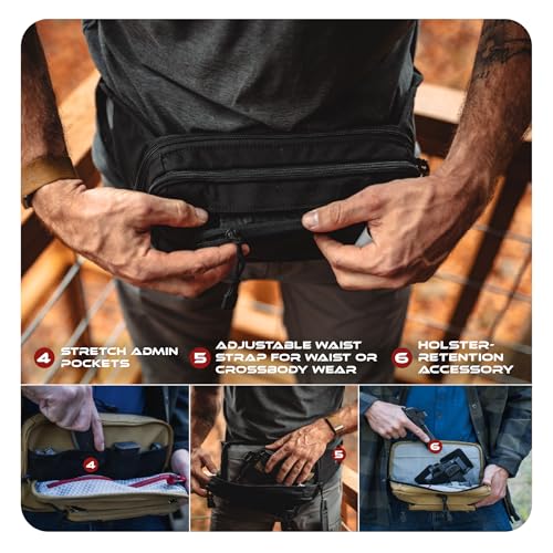 Vertx SOCP Tactical Fanny Pack - Black Waistpack for Outdoor & Everyday Use (One Size)