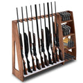 Walnut Wooden Toy Gun Rack with Holder - Indoor Floor Standing Storage