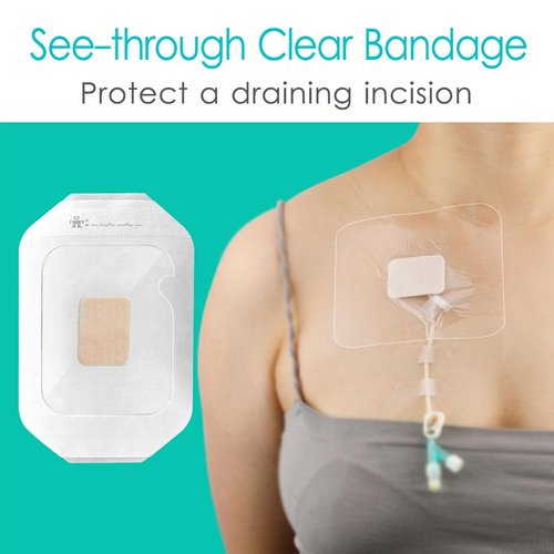 20 Pcs Waterproof Shower Protector Bandage 4"x4.7" for Thyroidectomy Surgery Recovery Thyroid Cancer Neck Surgical Incision Scar Adhesive Wounds Cover Island Dressing Bordered Gauze