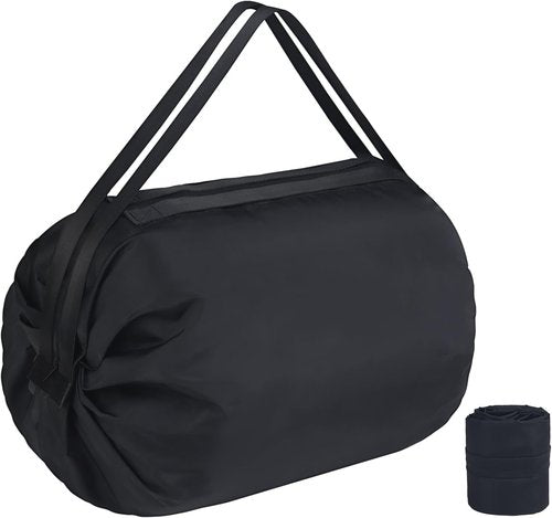 Aosbos Duffle Bag - Foldable Travel Backpack for Men & Women | Large Packable Weekender in Classic Black