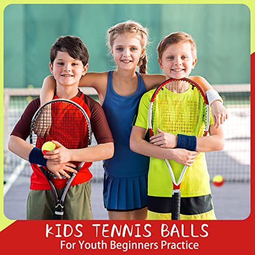Kids Tennis Balls Set 24 Pack - Red & Yellow Low Compression Practice Balls