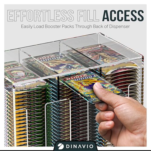 6-Slot Booster Pack Dispenser with Black Acrylic Base for TCG and Sports Cards