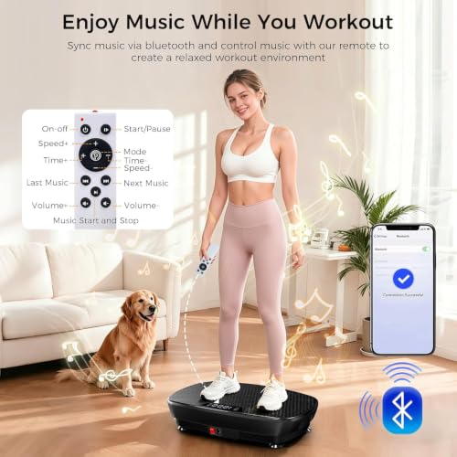 ApexionGear Vibration Plate Exercise Machine for Fat Loss & Toning, Bluetooth, 400 lbs Support