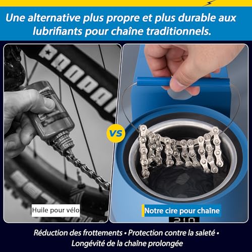 RideFlare Bicycle Chain Wax Melting System – Low Friction Chain Lubrication Kit