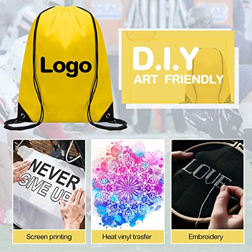 10 Colors Bulk Sports Drawstring Bags - 100 Pack Gym & Travel Backpacks