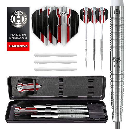 Harrows Wolfram Dart Set 23g - Professional Tungsten Steel Tips with Flights & Shafts