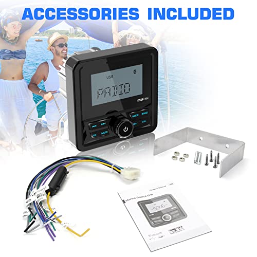 VOXXBASS Waterproof Marine Bluetooth Stereo Receiver for Boat & UTV
