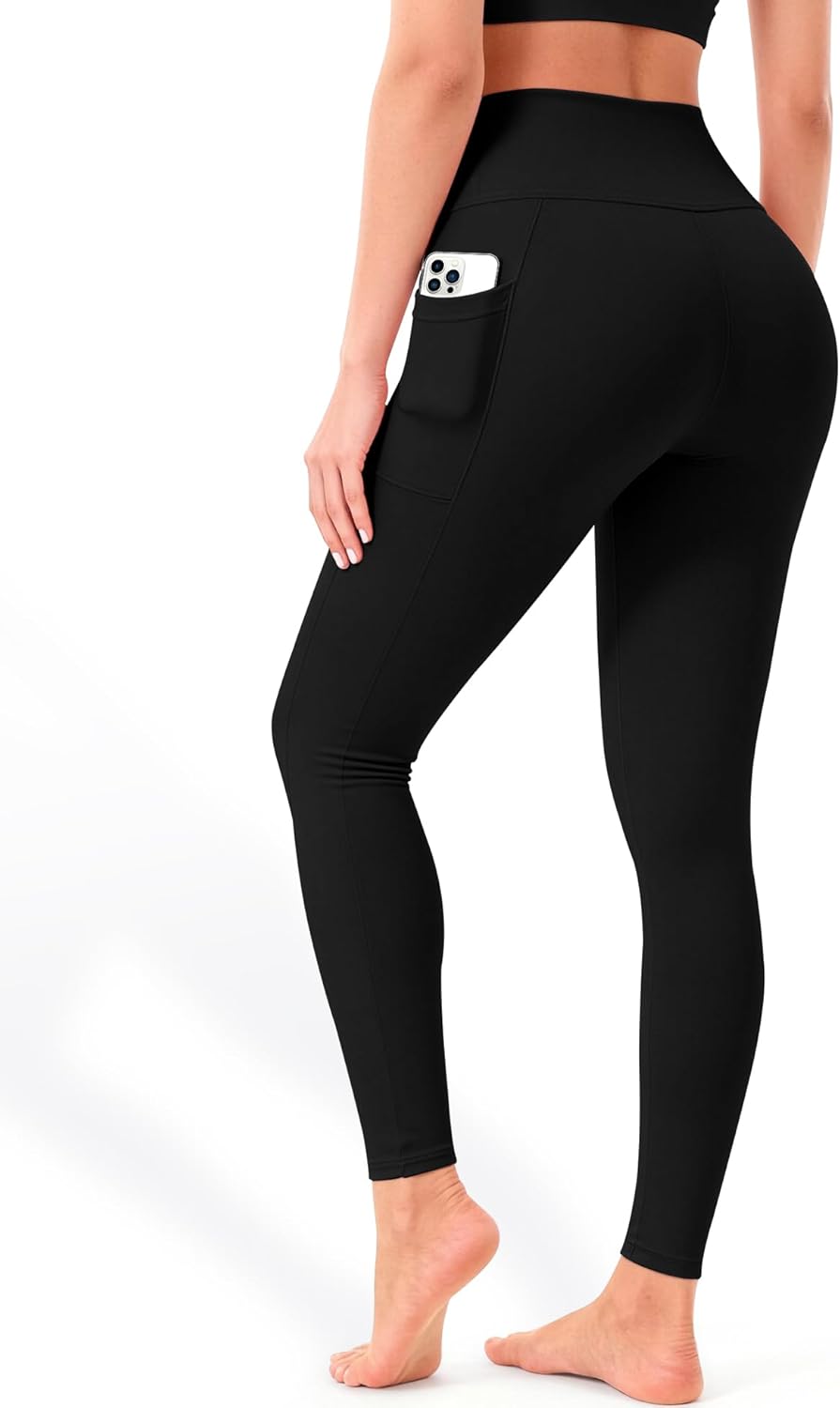 Bluemaple Leggings | High Waist Soft Yoga Pants with Pockets - Tummy Control for Women