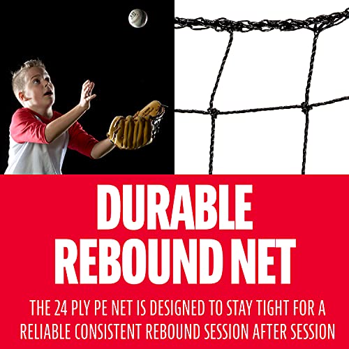 55-Inch Baseball Pitching Return Screen & Target for Youth Training - Black