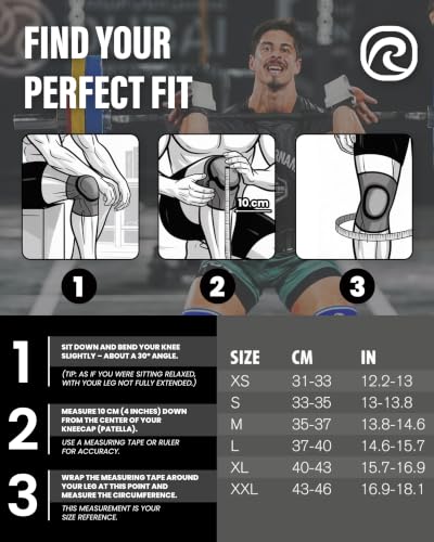 Rehband Classic 7mm V Knee Sleeve for Weightlifting, Powerlifting, Crossfit - Medium / Carbon Black