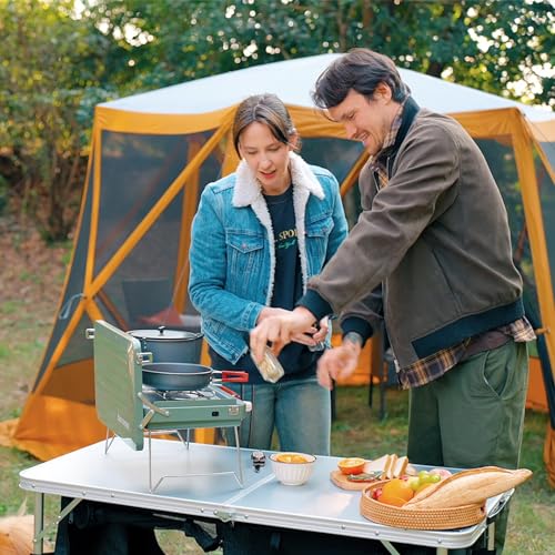 Ever Advanced 4ft Folding Camping Table with Storage - Silver, Aluminum Desktop & Adjustable Legs