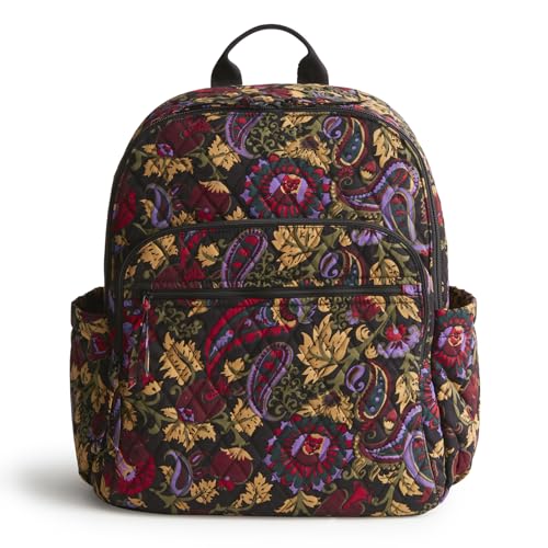 Vera Bradley Women's Premium Cotton Bancroft Backpack - Midnight Garden Paisley, One Size