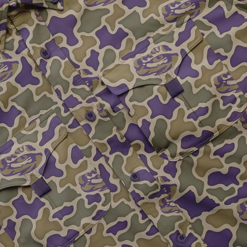 Men's Performance Fishing Shirt - LSU Tigers X-Large Team Color Variation