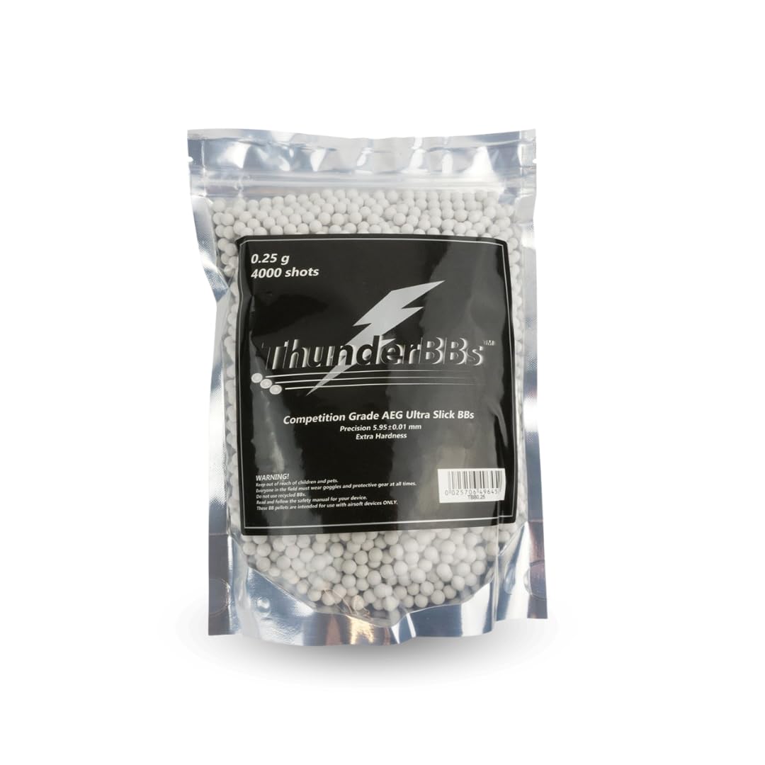 TBB 0.25G Airsoft BBs - Competition Grade, White | 4000 Rounds Per Bag