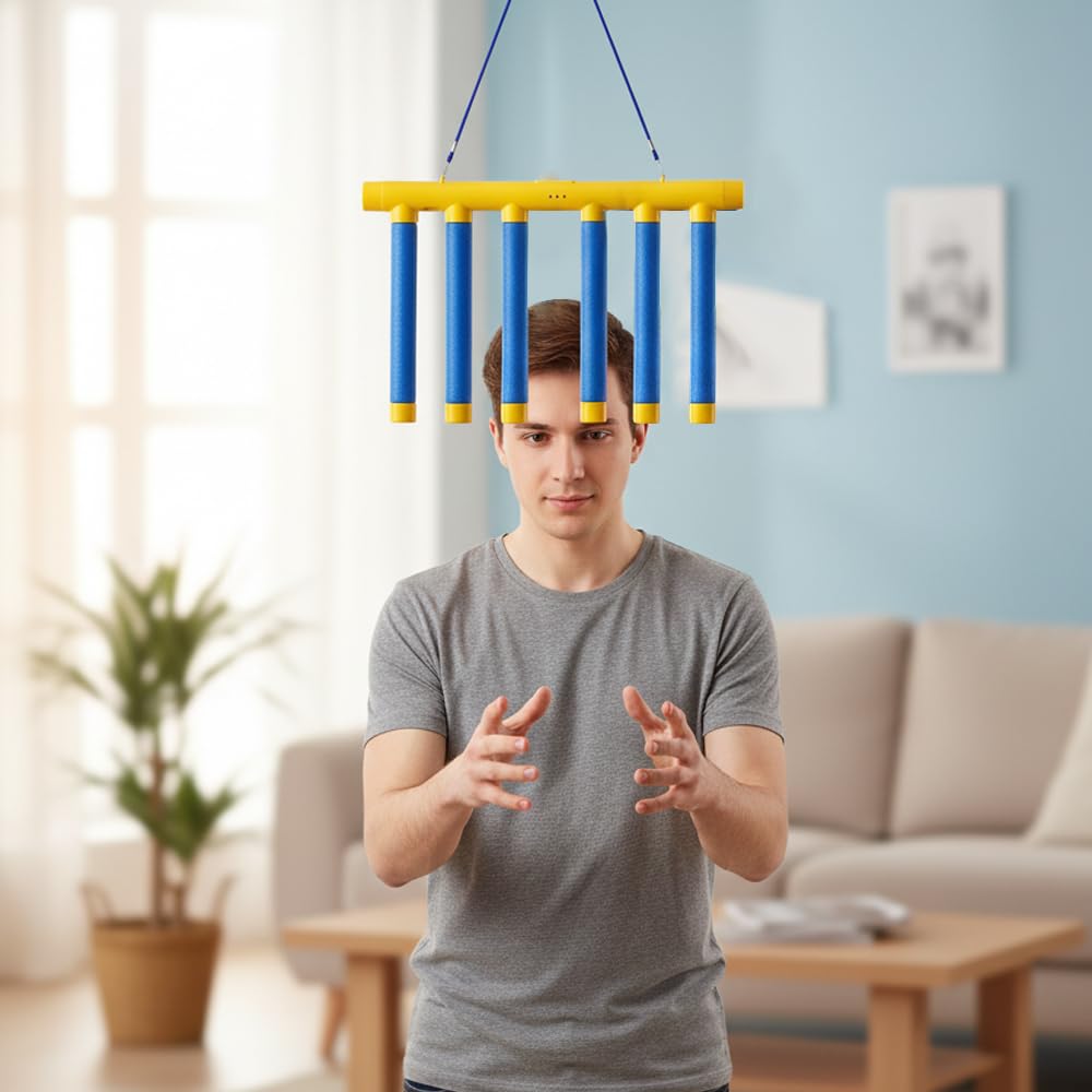 asfanst Reflective Drop Stick Challenge Game, Hand Eye Coordination Reflex Training Toy, 3 Adjustable Speed Modes, Catching Sticks Game for Adult (Blue)