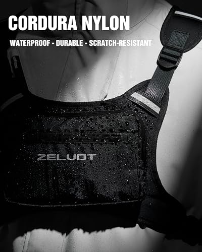 Zelvot Running Vest with 1L Water Bladder - Black, Medium-Large