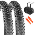 24x2.4 Inch MTB Bike Tire & Inner Tubes - Small Knobby Tread, 2 Pack - Compatible with Mountain Bikes, BMX, E-Bikes - Variation: 24x2.4 / 2 Tires+2 Tubes