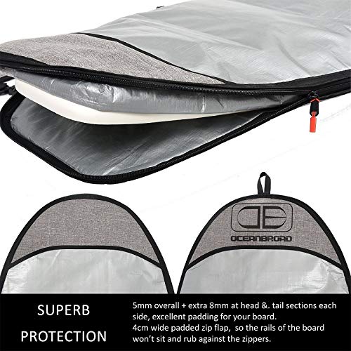 OCEANBROAD 9'6'' x 24'' Surfboard Bag Longboard Travel Case with Fin Slot