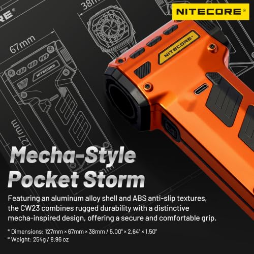 Nitecore CINEWIND CW23 Orange Portable Photography & Cleaning Fan