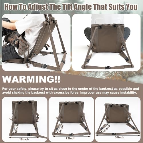 Remagr Turkey Hunting Chair with Camo Backpack & Heated Seat - Ground Ground Seat Cushion Set for Men