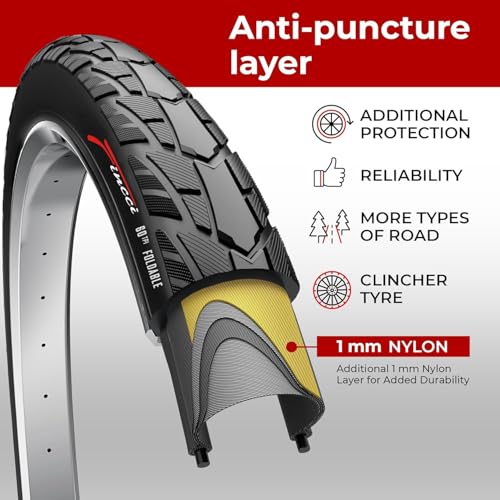 700x40c Gravel Bike Tire & Presta Tubes Set - Foldable, Puncture-Resistant