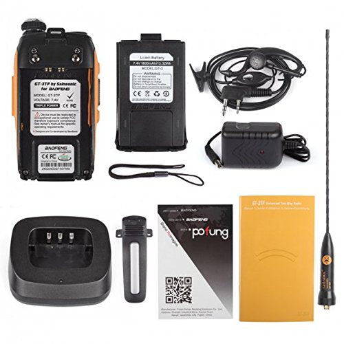 BaoFeng Pofung GT-3TP Mark-III+Speaker Tri-Power 8/4/1W Two-Way Radio with Speaker Mic Included