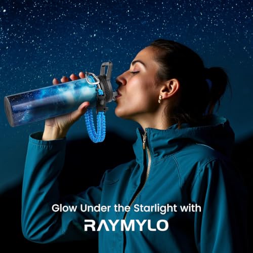 Insulated 20 oz Stainless Steel Water Bottle with Leak-Proof Lid & Paracord Handle