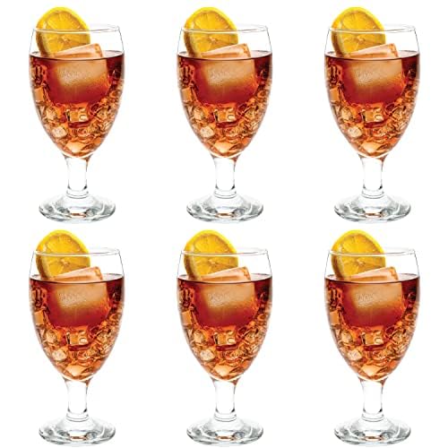 Vikko 6-Pack 20oz Classic Goblet Drinking Glasses - Dishwasher Safe