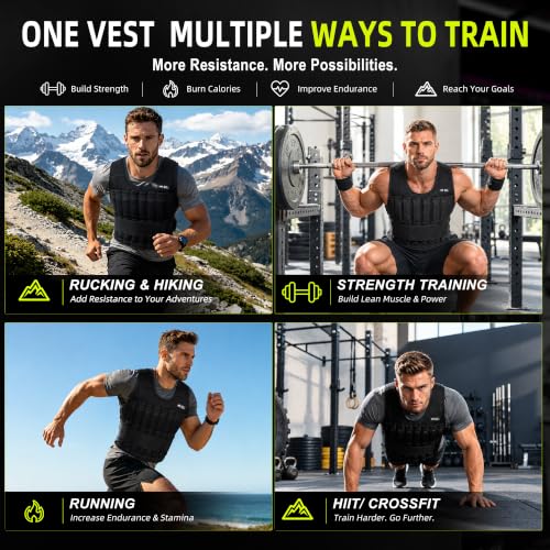 Black 20lb Adjustable Steel Weight Vest for Men - BeatBoost