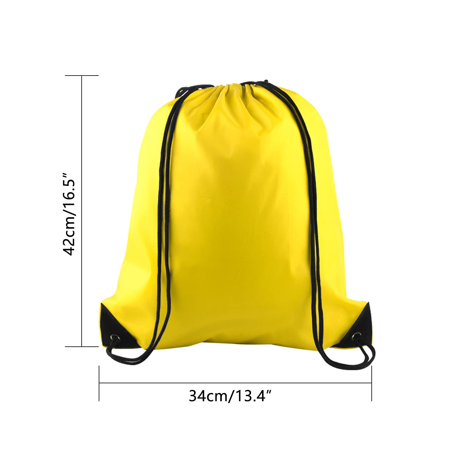 PLULON 25 Pcs Yellow Drawstring Backpack Bags Bulk String Backpack Cinch Sack Pull Sport Gym Backpack Bags for Yoga Traveling Outdoor Sports