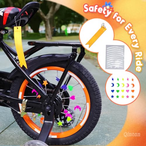 Kids Bicycle Basket Set with Reflective Safety Decor - All-in-One Ride Accessory