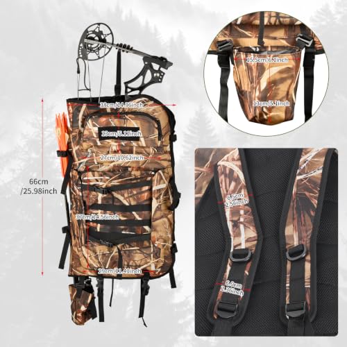 SPG Bow Hunting Backpack for Men with Quiver Pouch - Reed Camo