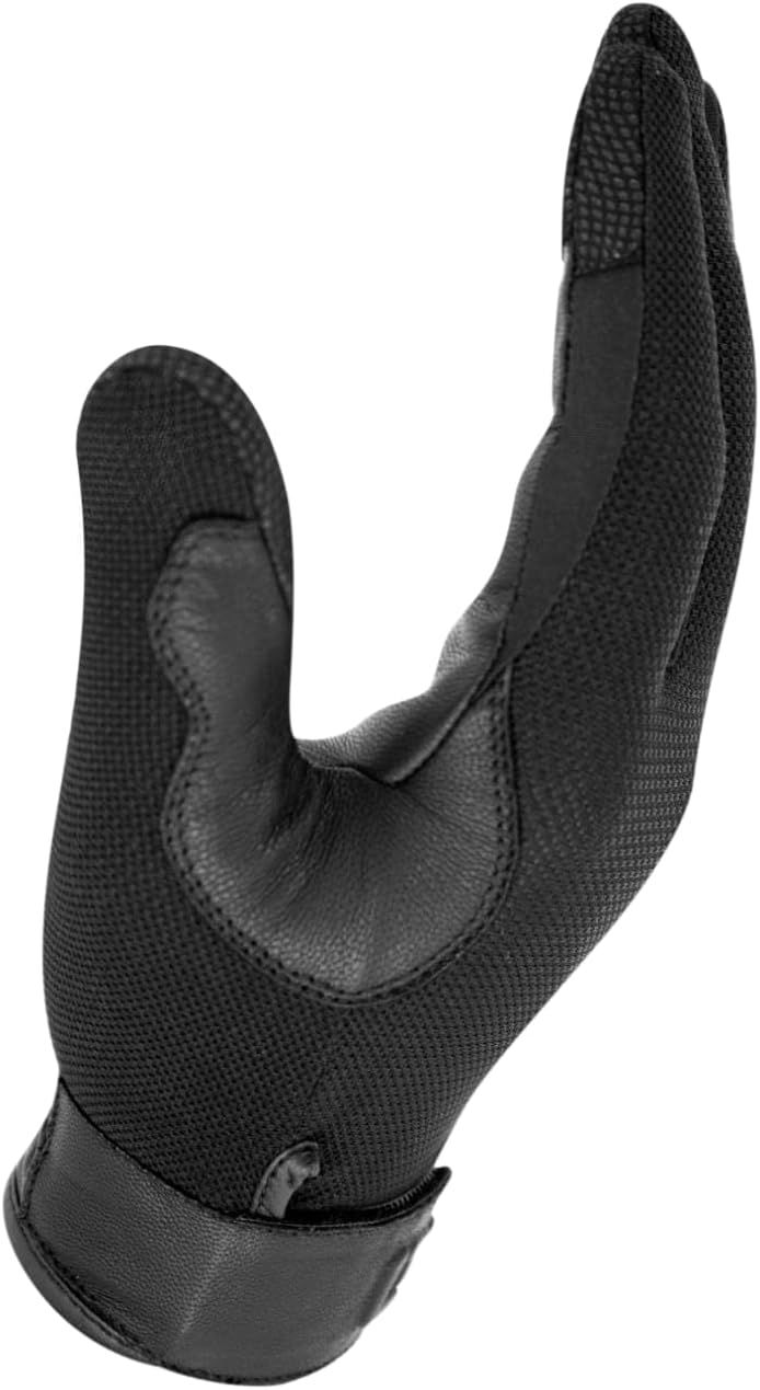 Skiennix Tactical Lightweight Touch Screen Police Duty Patrol Gloves - Breathable Vented Mesh & Goat Skin Leather