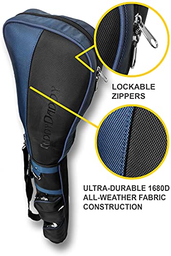 CaddyDaddy Ranger Carry Sunday Golf Bag Black/Blue - Holds 9 Clubs, Durable & Lightweight