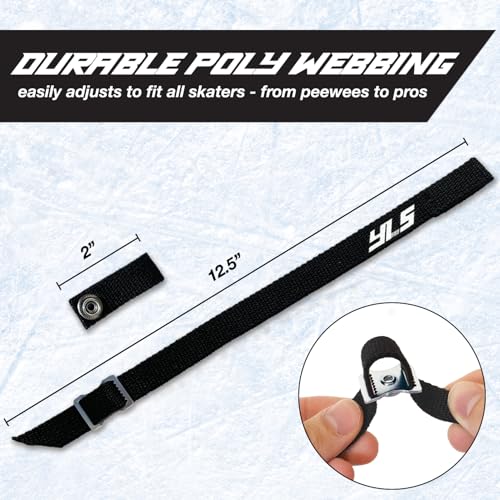 Black Hockey Helmet Chin Strap with Stainless Steel Snaps - Replacement Loop Kit
