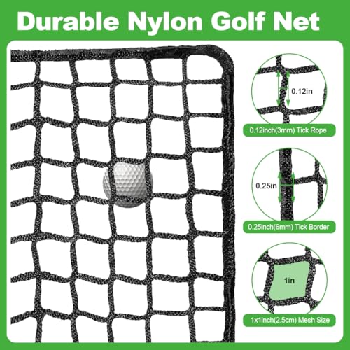LAKNUAL 12x20ft Golf Practice Net with Complete Setup Kit Indoor Outdoor Barrier