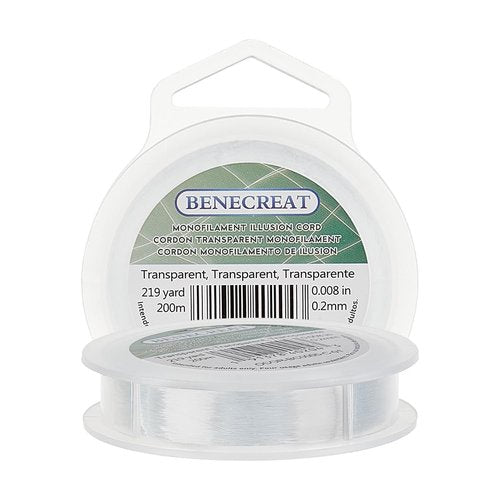 BENECREAT Fishing Nylon Beading Thread - 200m 0.2mm Wire for Jewelry, Bracelets & Hanging Crafts