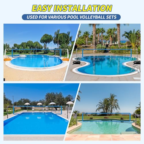 Replacement Pool Volleyball Net Only 15 ft with Scoring Clamps - Sky Blue