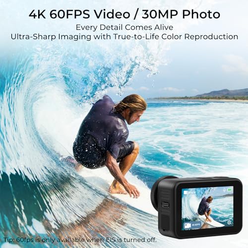 Icefox 4K Action Camera 60FPS 20MP Underwater Waterproof 98ft WiFi