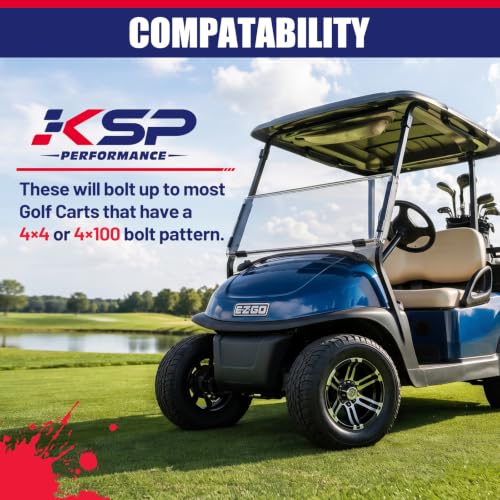 KSP Performance 1 Inch 4x4 Wheel Spacers for Golf Cart ATV Black 4PCS